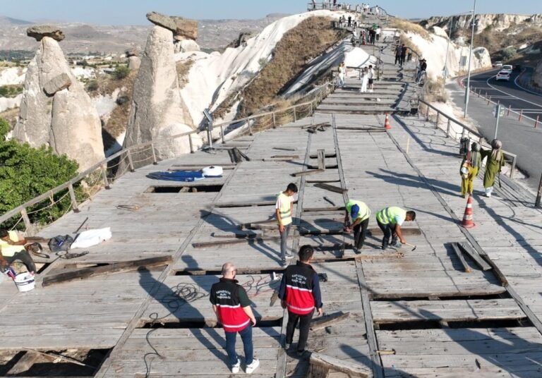 Kapadokya'daki Üç Güzeller yürüyüş yolu yenileniyor